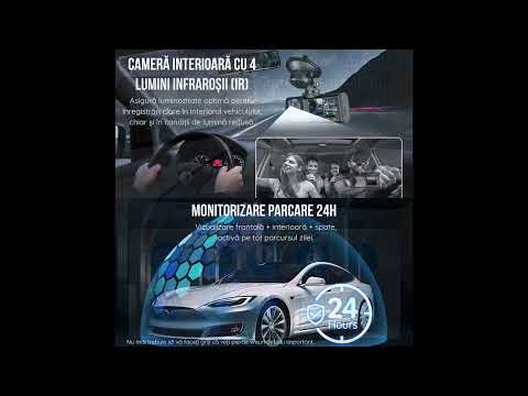 Cameră Auto 3 Camere Full HD – Protecție Completă Față, Interior și Spate
